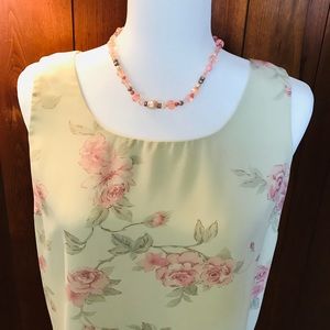 Clearance $ Rena Rowan floral shell green and pink